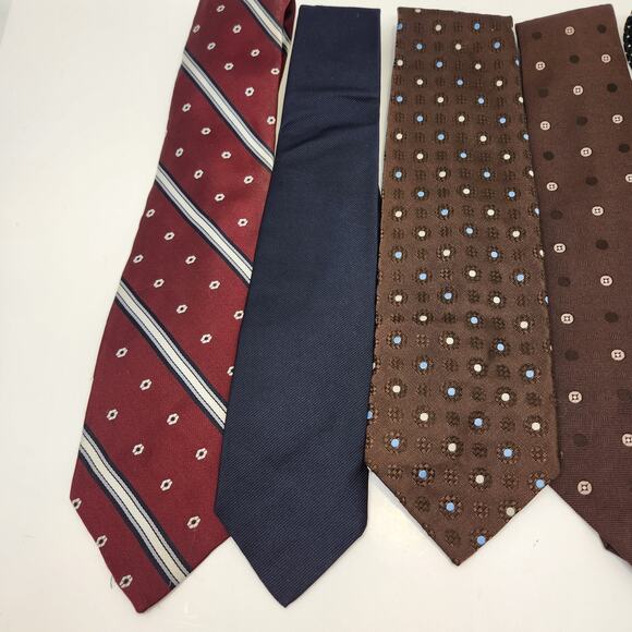 Givenchy Gentlemen Paris Vintage Tie Lot of 5 Neckties Brown Black Red Blue - Picture 2 of 6